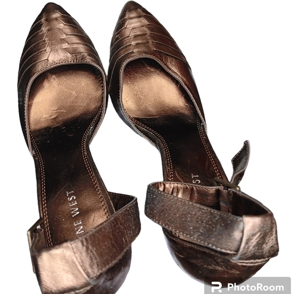 Nine West Shoes - Nine West Bronze Pointed Toe Heel Women's Size 7